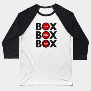 "Box Box Box" F1 Pitstop Lollipop Design Baseball T-Shirt